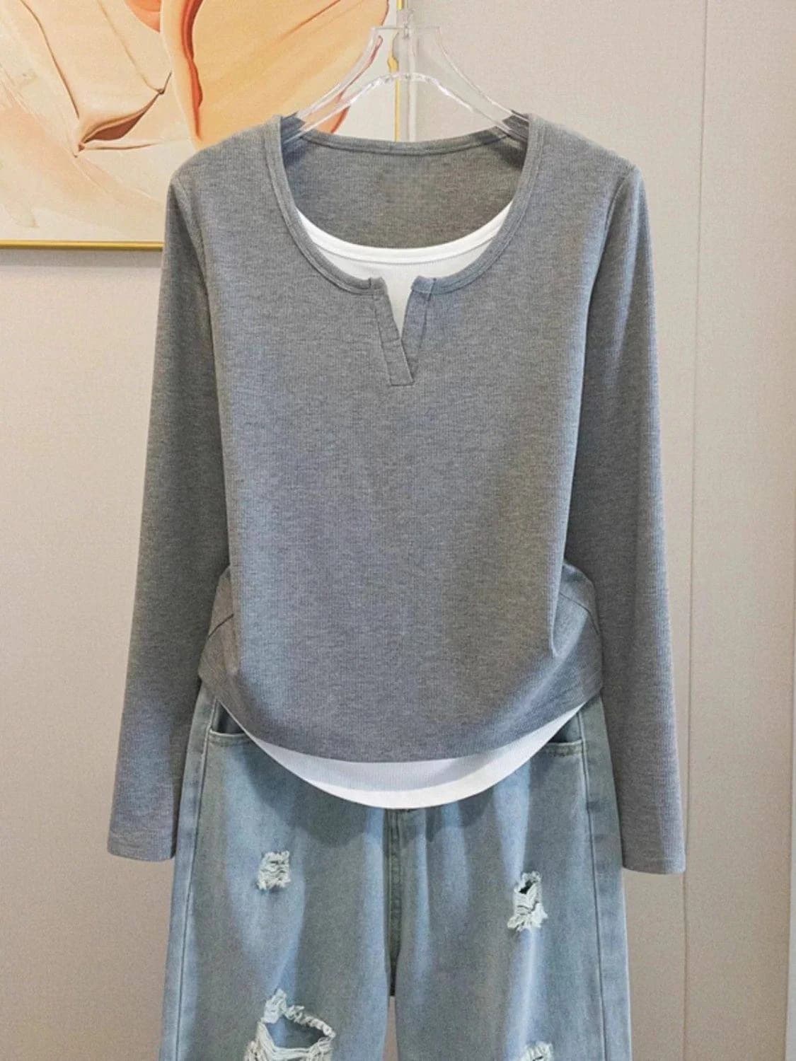 Layered V-Notch Longsleeve