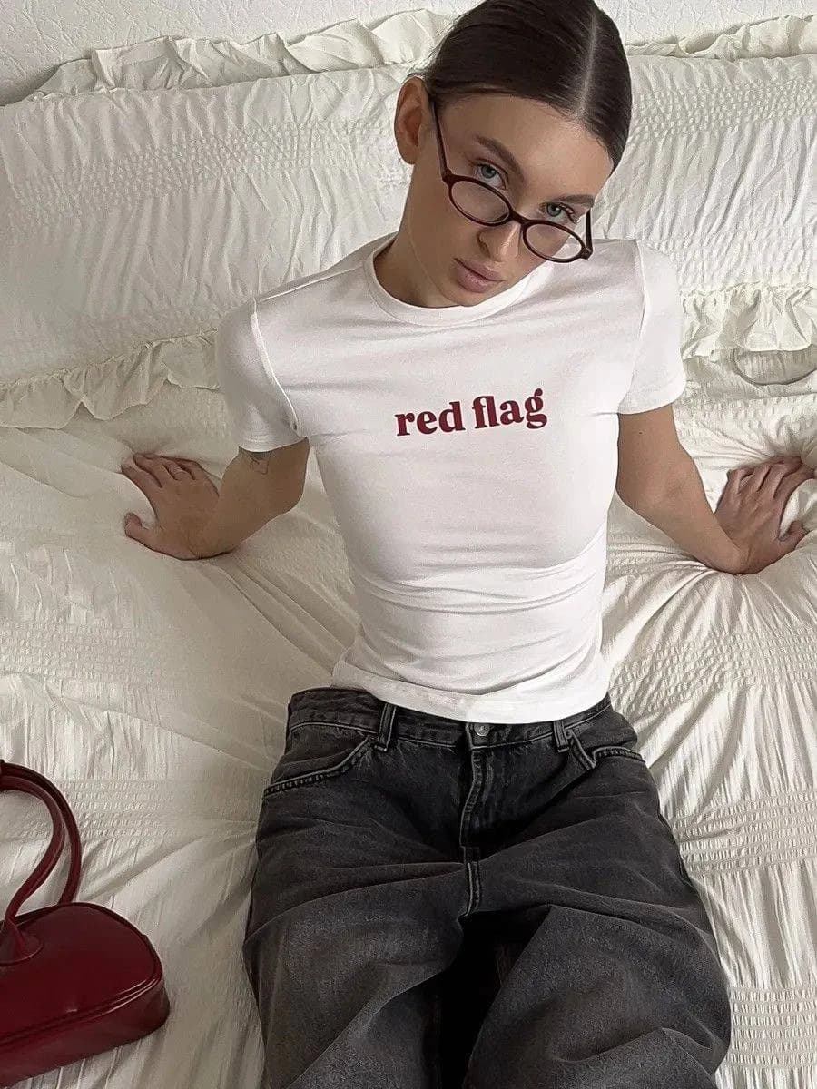 Red Flag Baby Tee