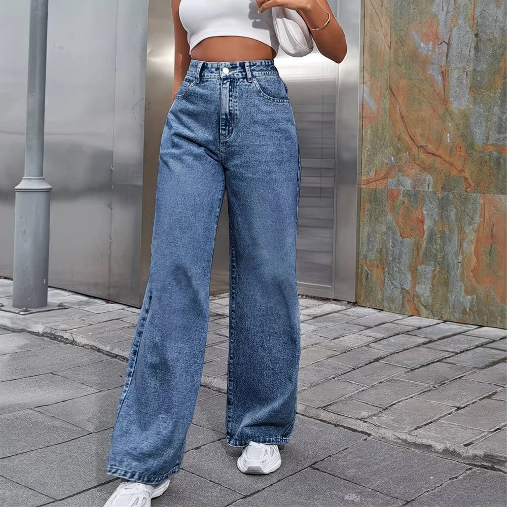 Classic Wash Wide Jeans