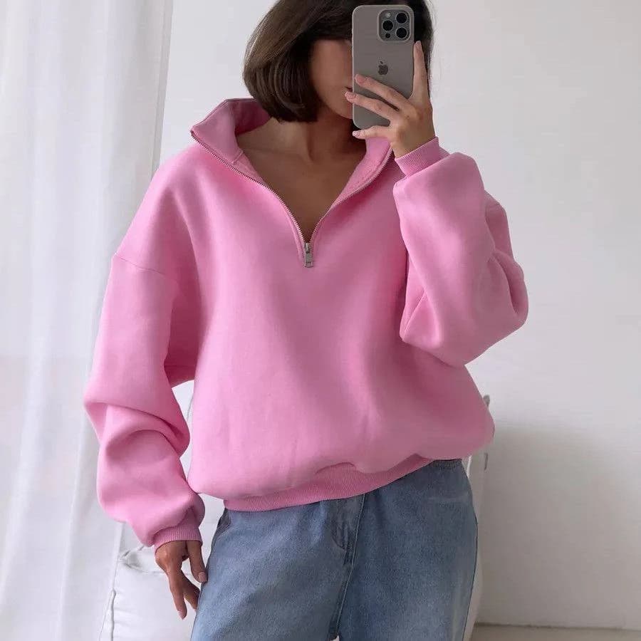 Oversize Quarter-Zip Jumper