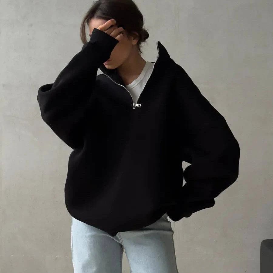 Oversize Quarter-Zip Jumper