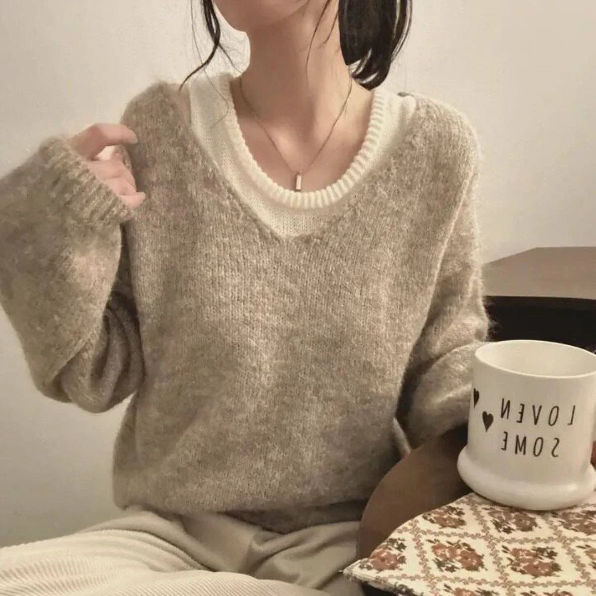Cloud Knit V-Neck