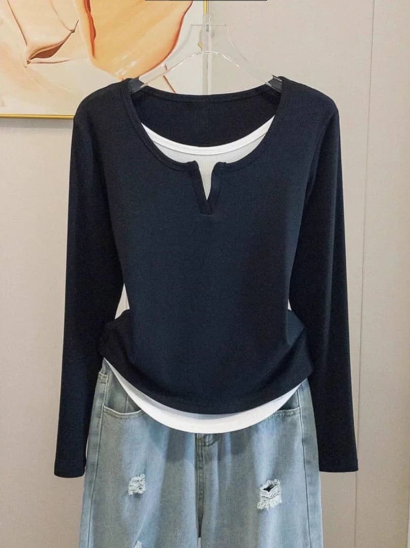 Layered V-Notch Longsleeve