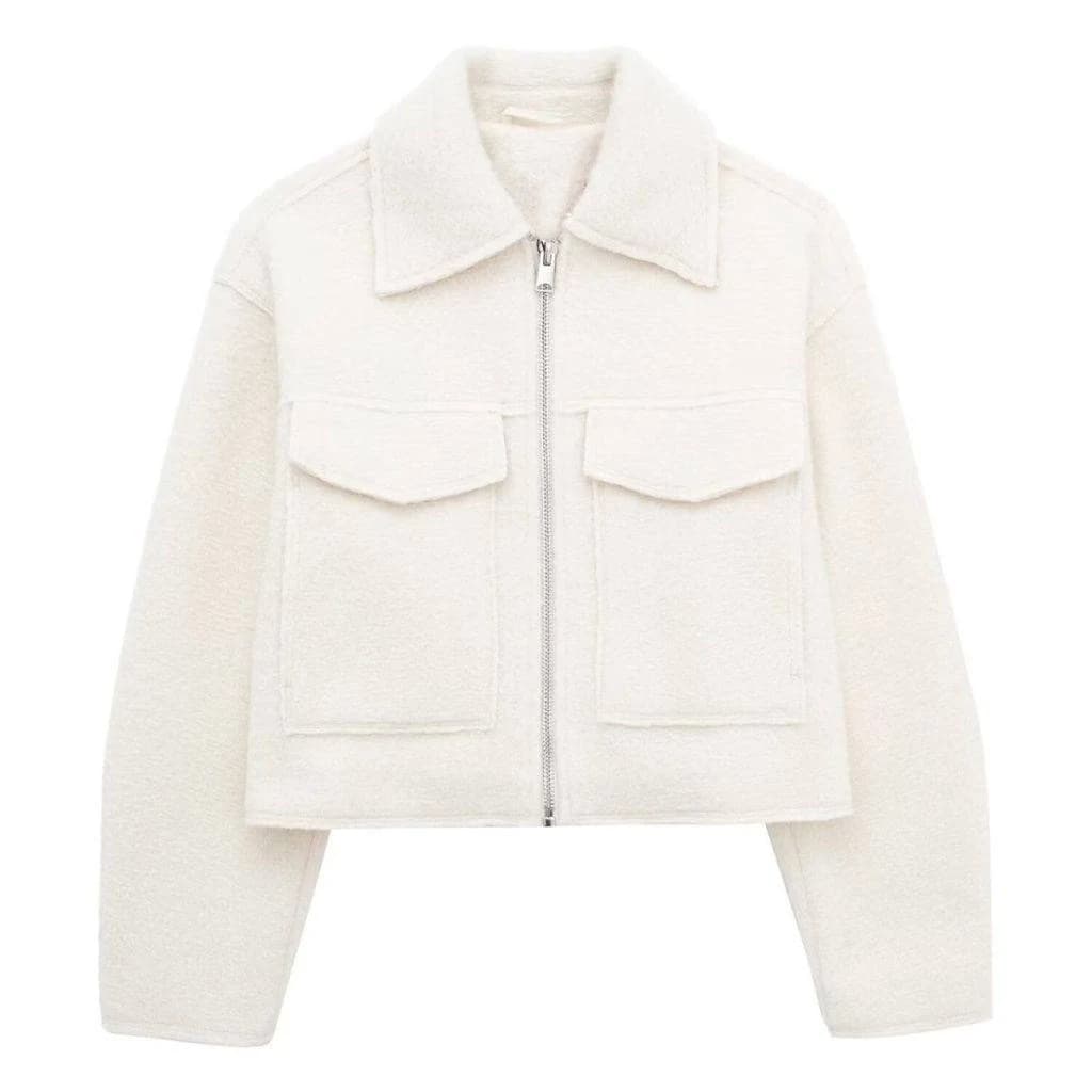 Cropped Wool Zip Jacket